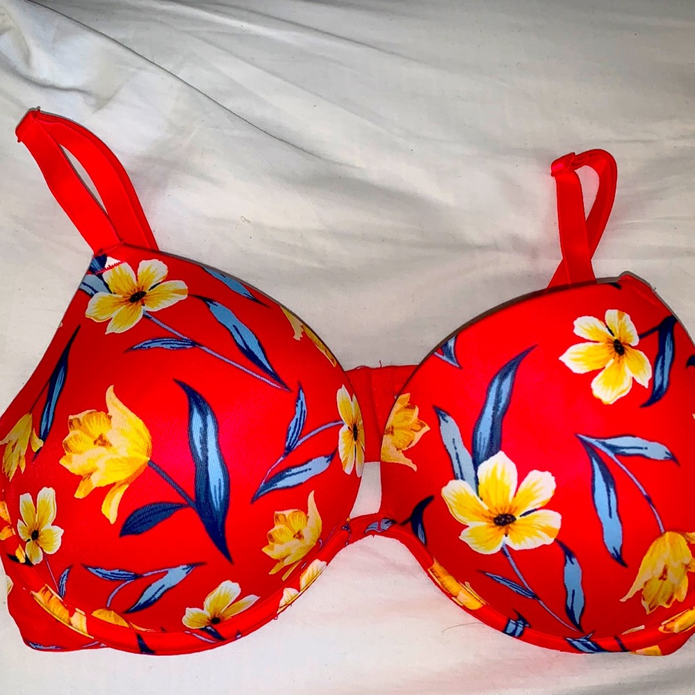 PINK VS Red Hawaiian Print Bra (36D)